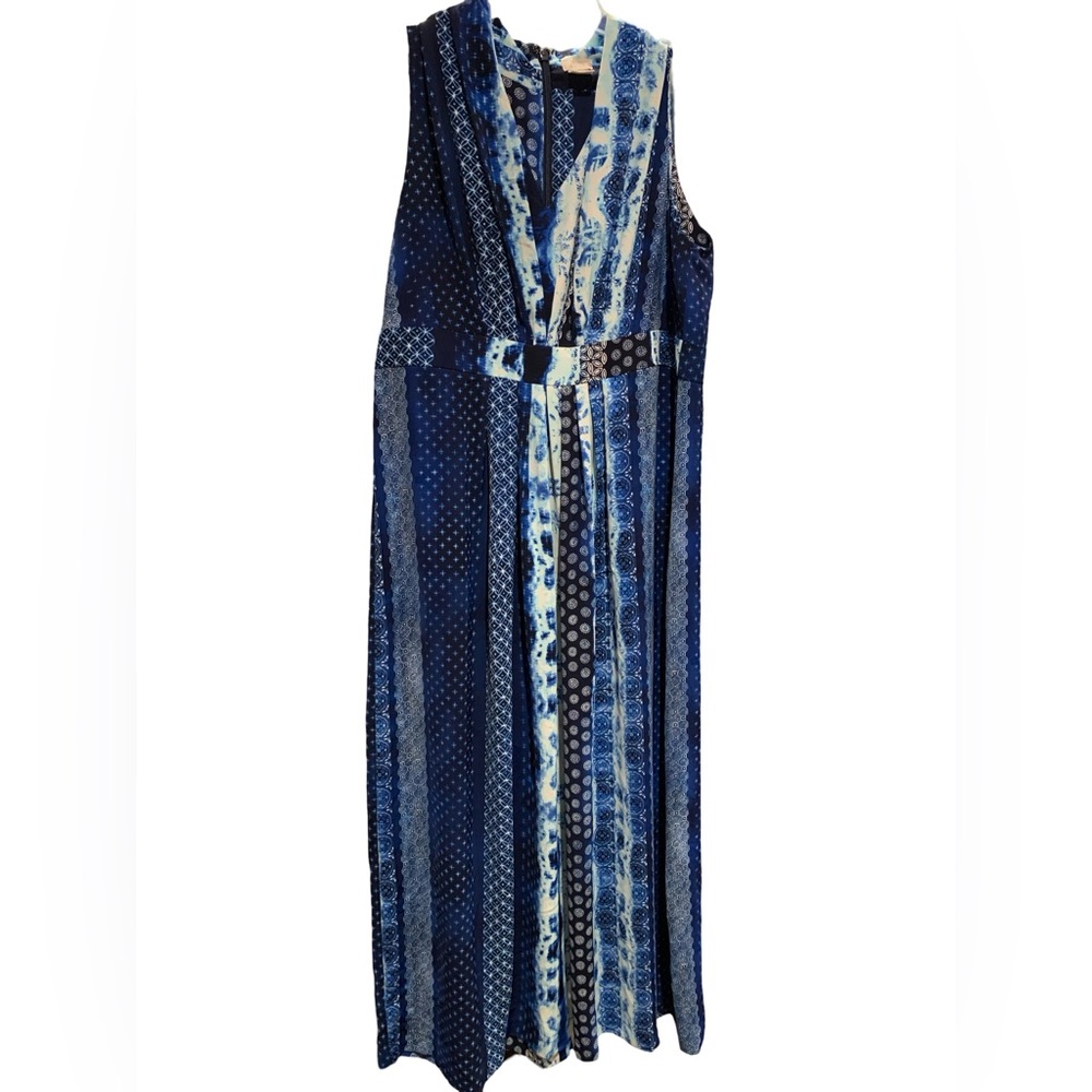 Chico’s Geometric Tie-Dye Print Maxi Dress Size 2P
